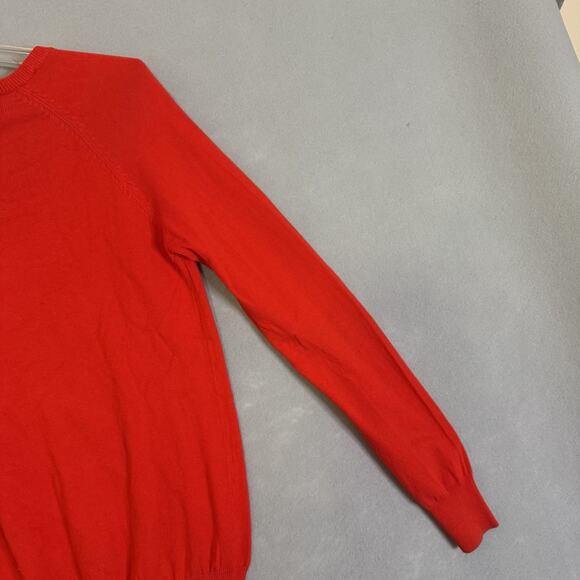 Zara Sweater Women Sz XL Red V-Neck Lightweight Casual Festive Christmas Holiday - Picture 11 of 13